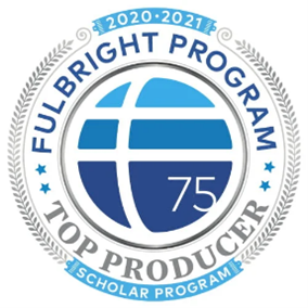 Fulbright logo Top Producer badge 2020