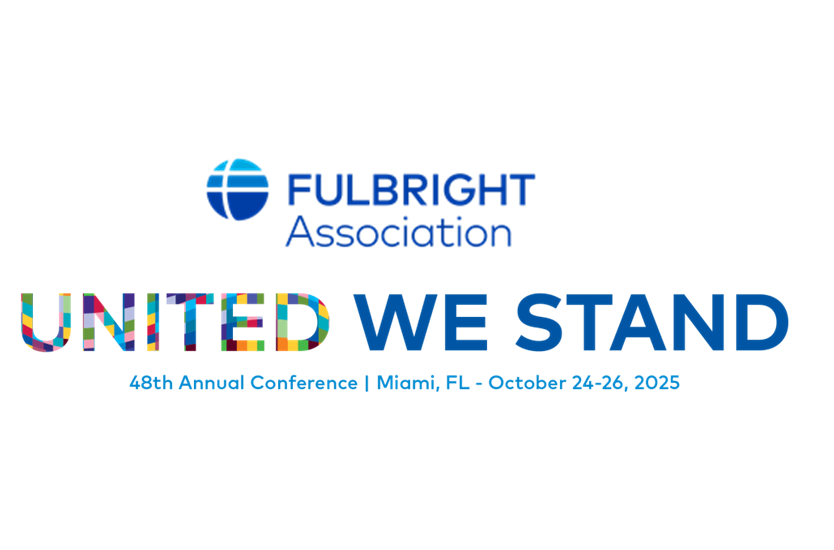 Fulbright conference logo "United We Stand"